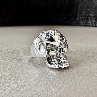 Skull Punk Gothic Biker Bones Skeleton Stone Ring