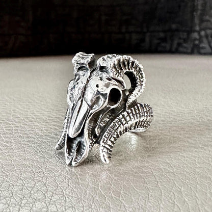 Handcrafted 925 Sterling Silver Bull Ring Gothic Bull Skull Heavy Animal Ring Silver Jewelry Accessories Gift by VINTZ