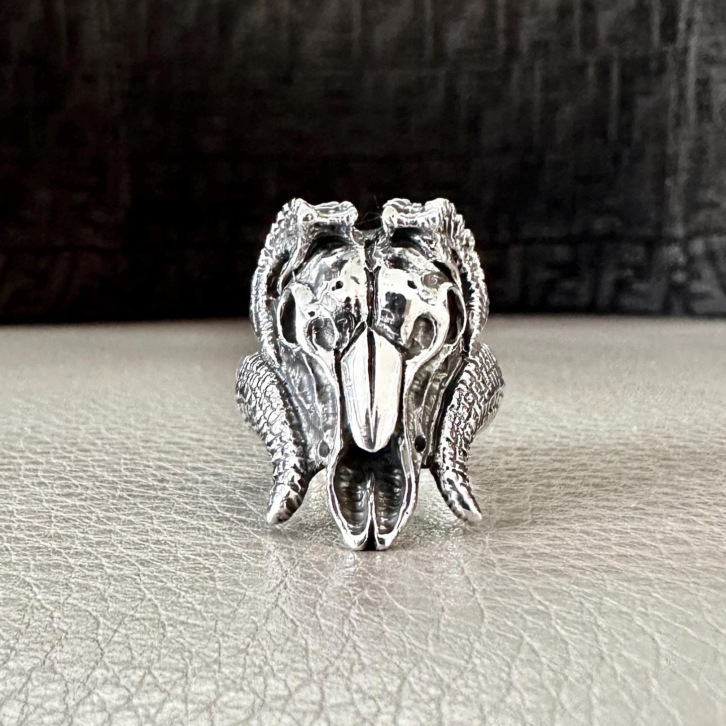 Handcrafted 925 Sterling Silver Bull Ring Gothic Bull Skull Heavy Animal Ring Silver Jewelry Accessories Gift by VINTZ