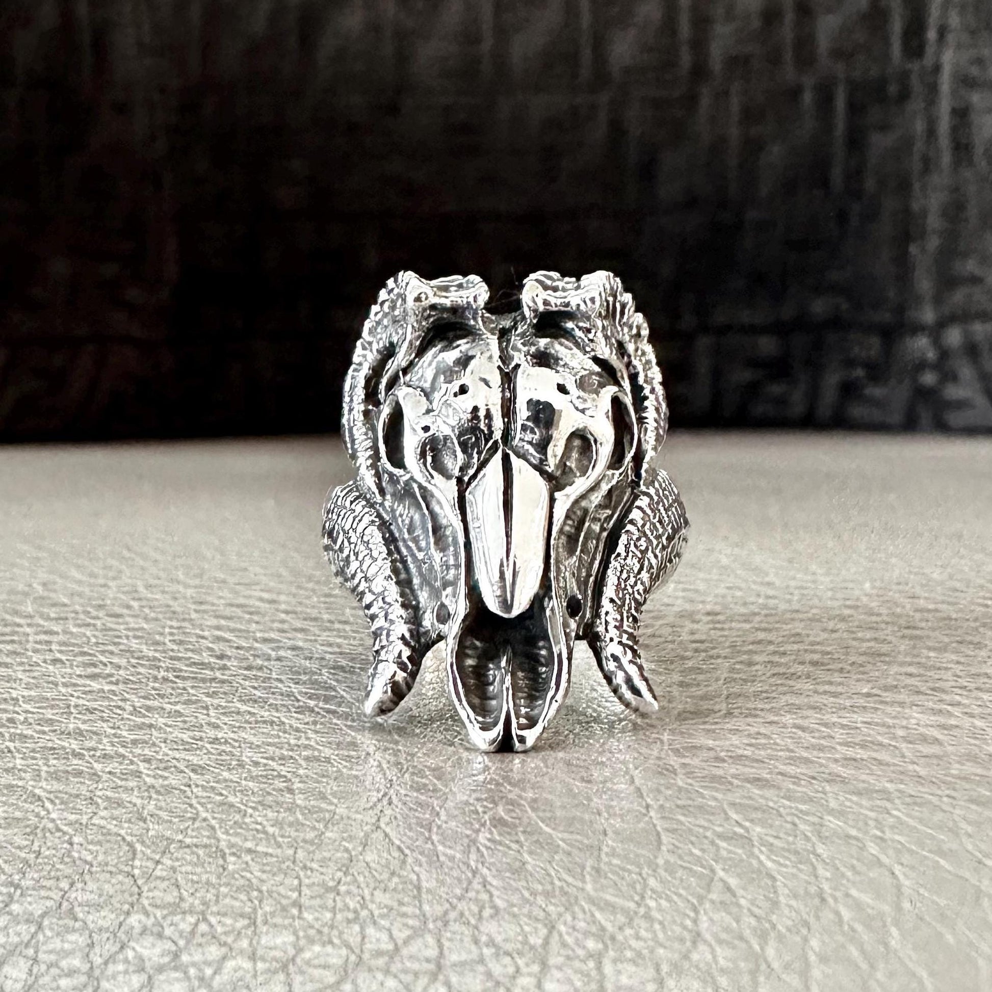 Handcrafted 925 Sterling Silver Bull Ring Gothic Bull Skull Heavy Animal Ring Silver Jewelry Accessories Gift by VINTZ