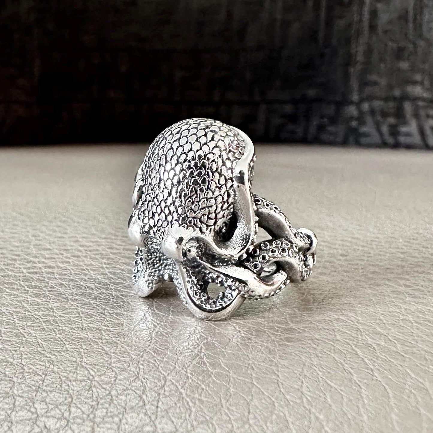 Handcrafted 925 Sterling Silver Octopus Ring Heavy Kraken Sea Monster Ring Silver Jewelry Animal Accessories Gift by VINTZ