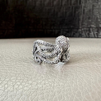 Handcrafted 925 Sterling Silver Octopus Ring Heavy Kraken Sea Monster Ring Silver Jewelry Accessories Gift by VINTZ