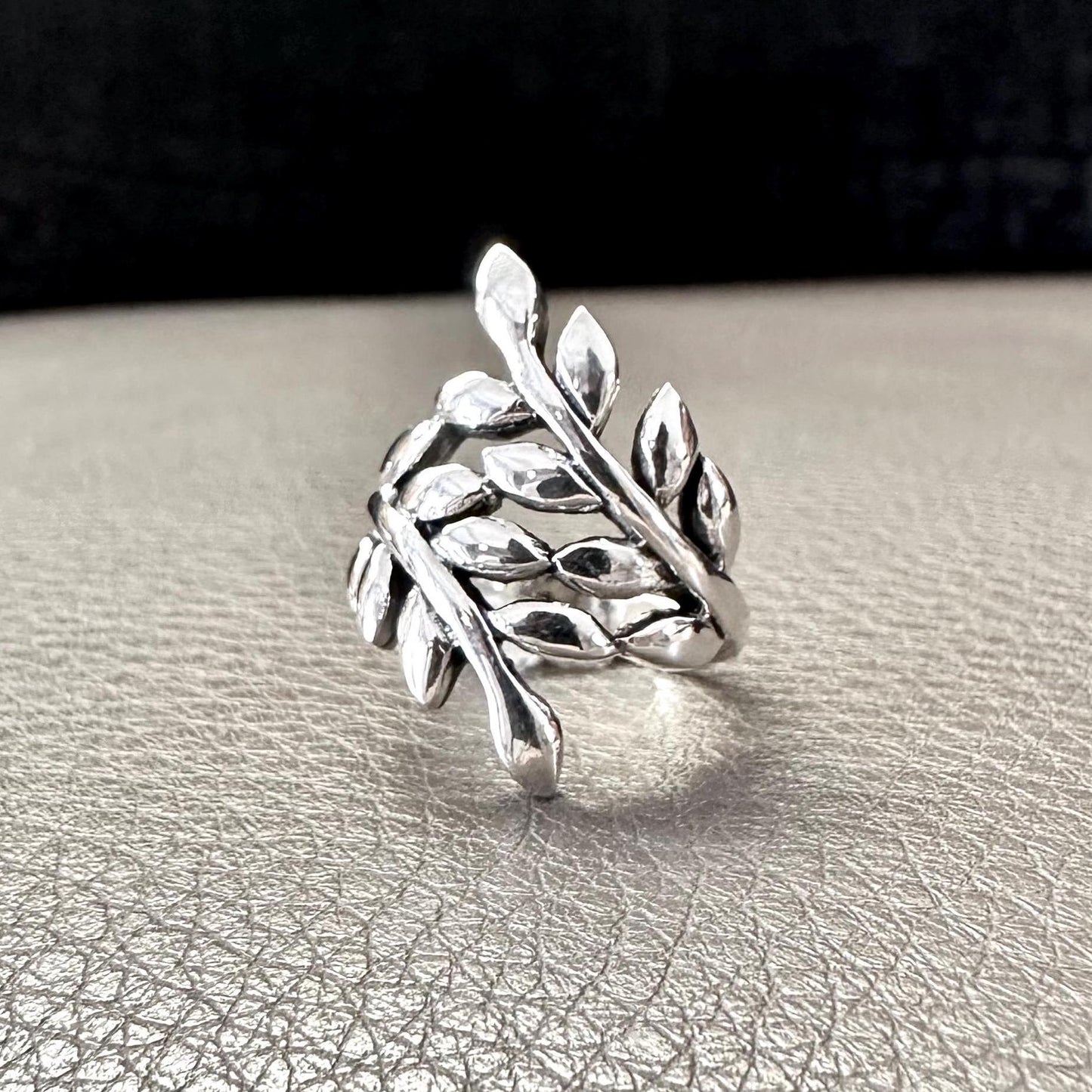 Handcrafted 925 Sterling Silver Olive Leaf Ring Silver Jewelry Fashion Accessories Gift by VINTZ