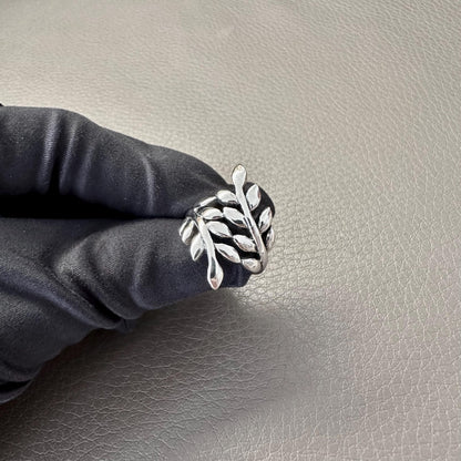 Handcrafted 925 Sterling Silver Olive Leaf Ring Silver Jewelry Fashion Accessories Gift by VINTZ