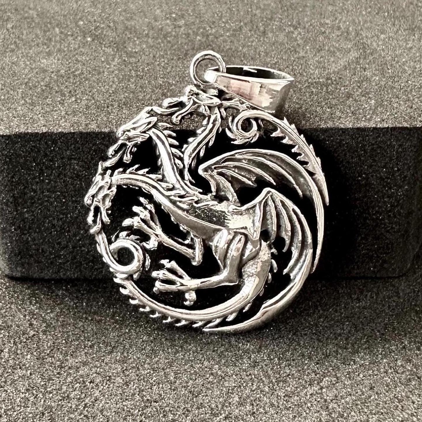 Handcrafted 925 Sterling Silver Dragon Pendant Mythical Creature House of Dragon Wyvern Hydra Pendant/Necklace Silver Jewelry Gift by VINTZ