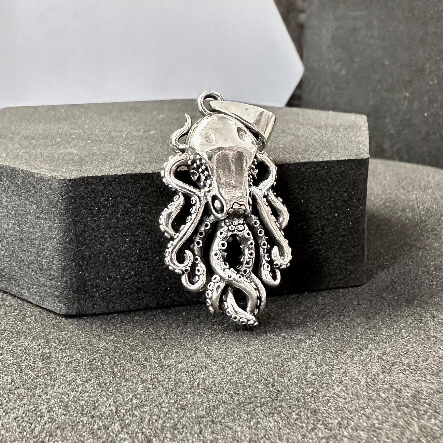 Handcrafted 925 Sterling Silver Octopus Pendant Kraken Sea Monster Pendant/Necklace Silver Jewelry Fashion Animal Accessories Gift by VINTZ