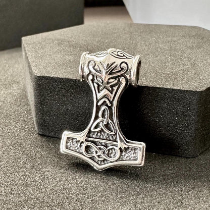 Handcrafted 925 Sterling Silver Thor's Hammer Pendant Viking Odinson Mjolnir Celtic Pendant/Necklace Silver Jewelry Accessory Gift by VINTZ