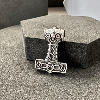 Handcrafted 925 Sterling Silver Thor's Hammer Pendant Viking Odinson Mjolnir Celtic Pendant/Necklace Silver Jewelry Accessory Gift by VINTZ