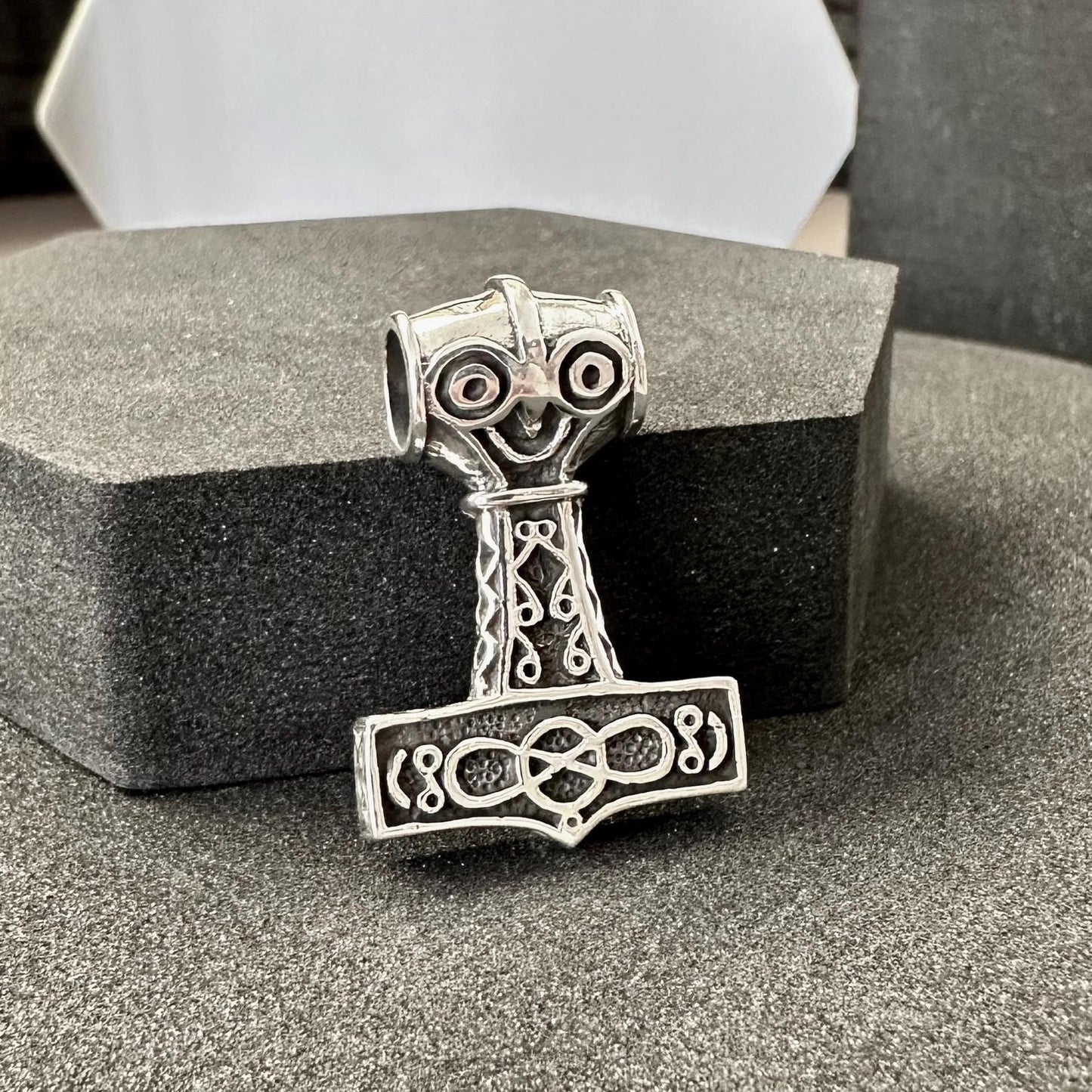 Handcrafted 925 Sterling Silver Thor's Hammer Pendant Viking Odinson Mjolnir Celtic Pendant/Necklace Silver Jewelry Accessory Gift by VINTZ