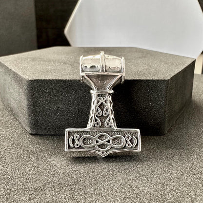 Handcrafted 925 Sterling Silver Thor's Hammer Pendant Viking Odinson Mjolnir Celtic Pendant/Necklace Silver Jewelry Accessory Gift by VINTZ