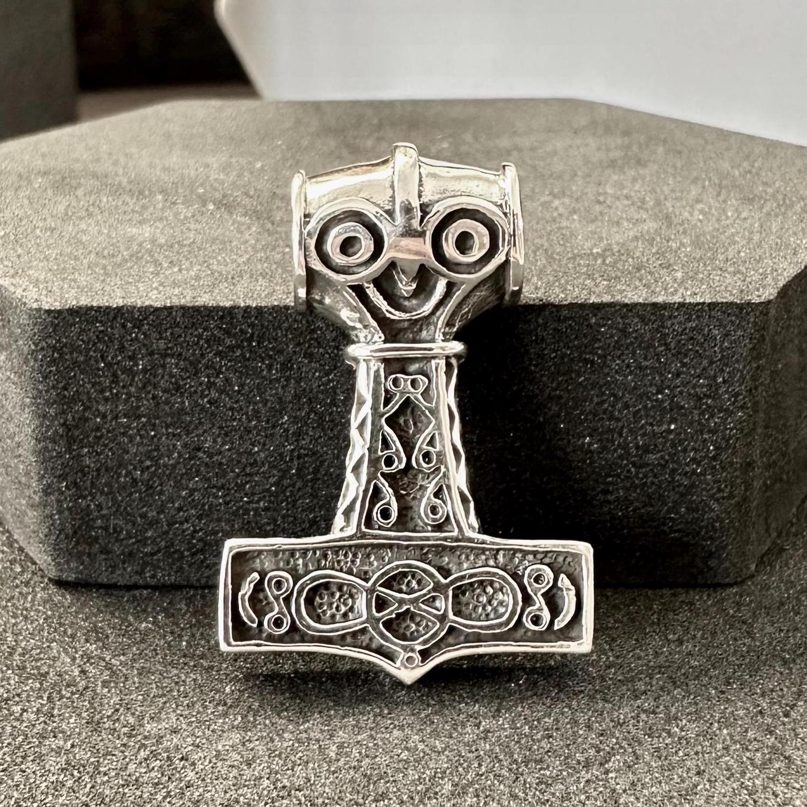 Handcrafted 925 Sterling Silver Thor's Hammer Pendant Viking Odinson Mjolnir Celtic Pendant/Necklace Silver Jewelry Accessory Gift by VINTZ