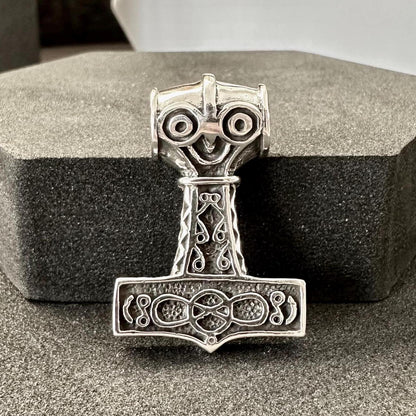 Handcrafted 925 Sterling Silver Thor's Hammer Pendant Viking Odinson Mjolnir Celtic Pendant/Necklace Silver Jewelry Accessory Gift by VINTZ