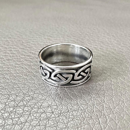 Handcrafted 925 Sterling Silver Celtic Knot Ring Infinity Knot Viking Knot Design Irish Style Ring Silver Jewelry Accessories Gift by VINTZ