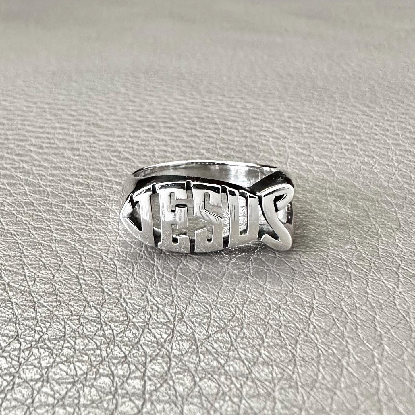 Handcrafted 925 Sterling Silver Jesus Fish Ring Ichthys Christian Christ Symbol Son of God Ring Silver Jewelry Accessories Gift by VINTZ