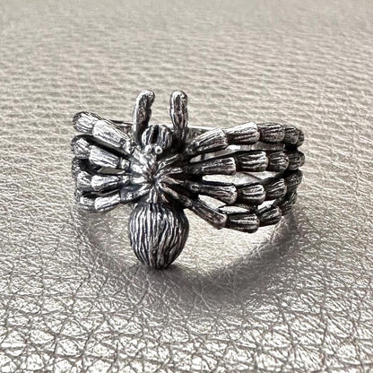 Handcrafted 925 Sterling Silver Spider Ring Tarantulas Poisonous Spider Arachnids Ring Silver Jewelry Animal Accessories Gift by VINTZ