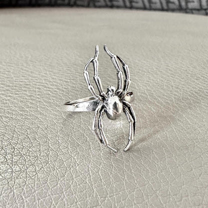 Handcrafted 925 Sterling Silver Spider Ring Long Leg Cellar Spider Poisonous Spider Arachnids Ring Silver Jewelry Accessories Gift by VINTZ