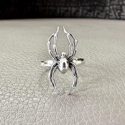 Handcrafted 925 Sterling Silver Spider Ring Long Leg Cellar Spider Poisonous Spider Arachnids Ring Silver Jewelry Accessories Gift by VINTZ