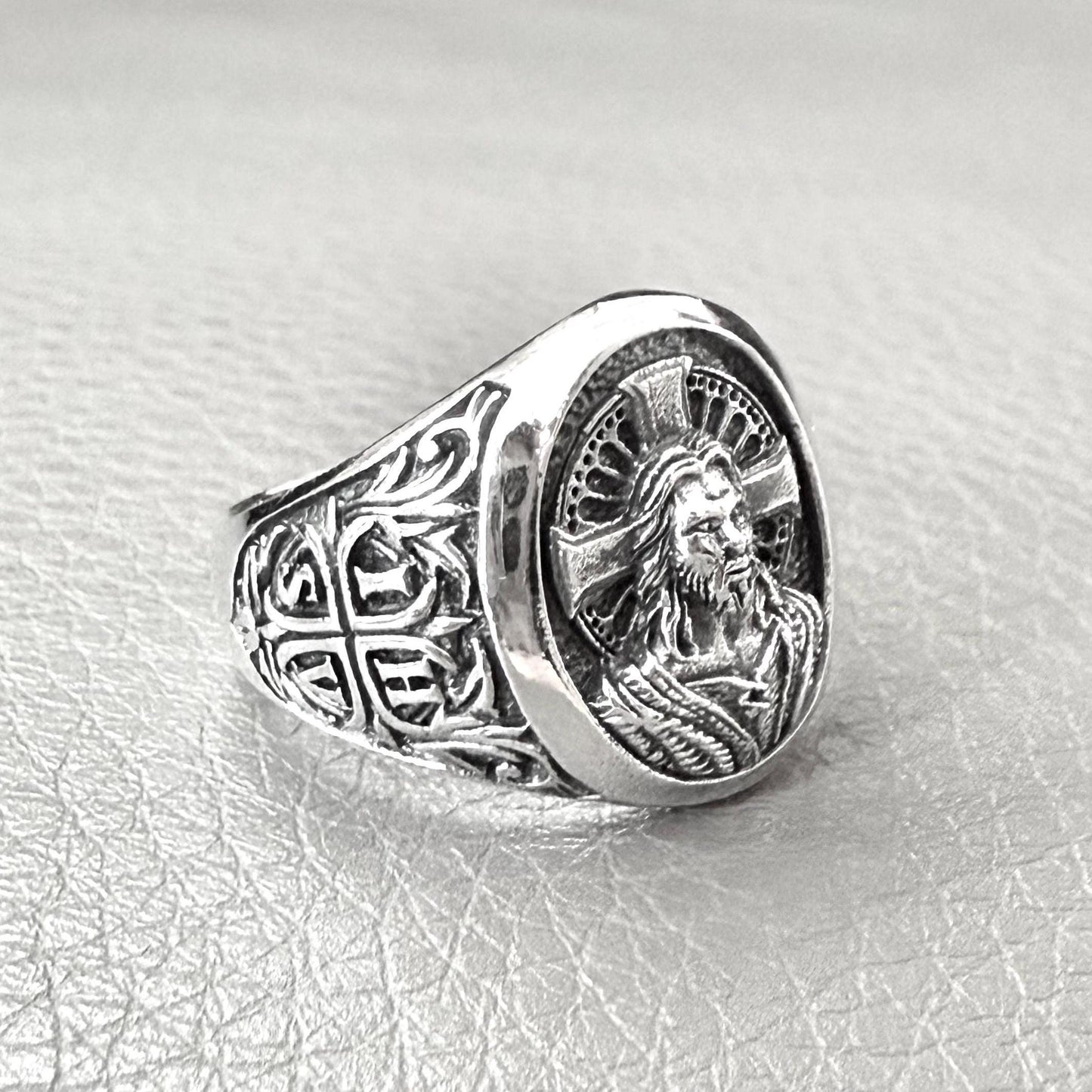 Handcrafted 925 Sterling Silver Jesus Christ Ring YHWH Yahweh Hebrew Jewish Christian God Ring Silver Jewelry Accessories Gift by VINTZ