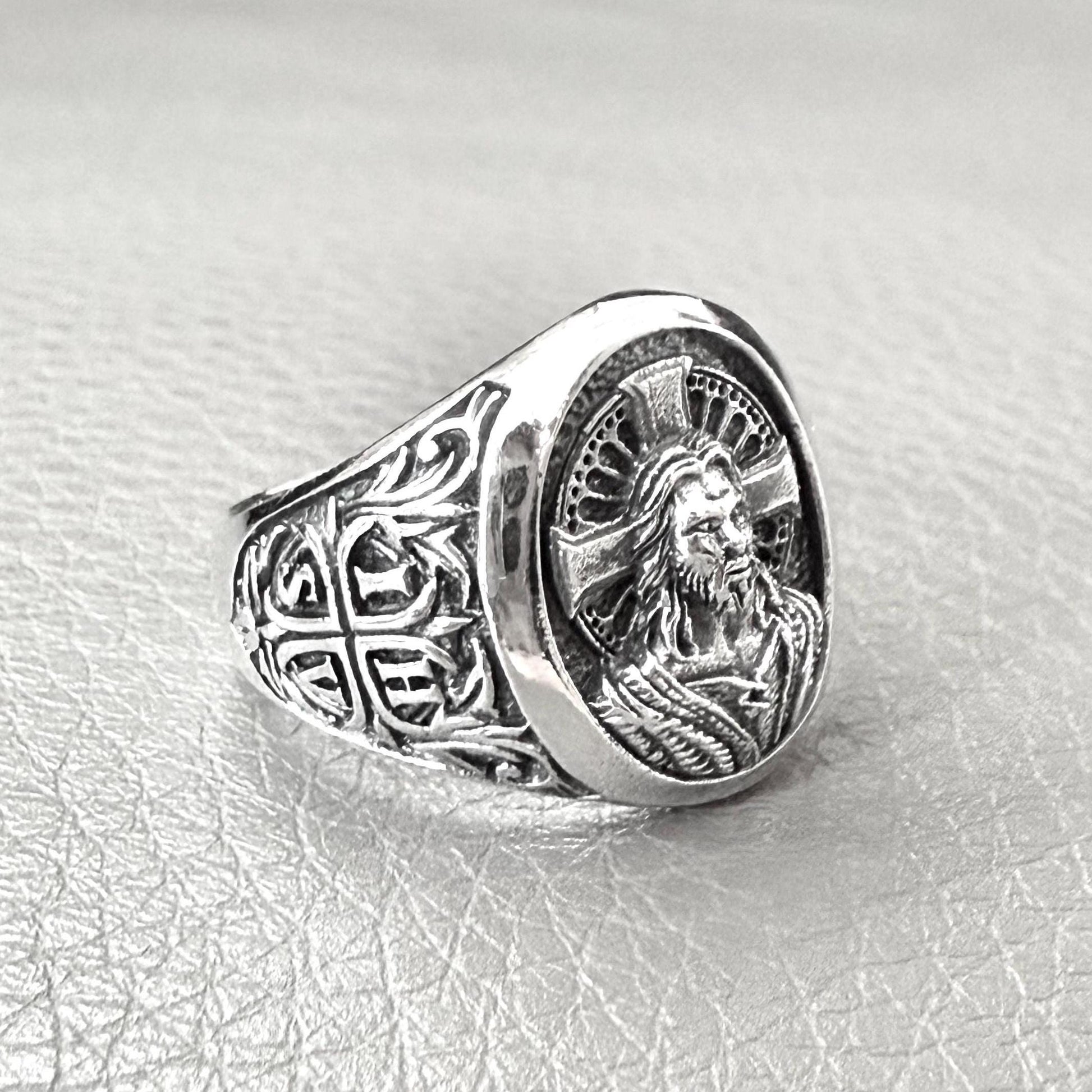 Handcrafted 925 Sterling Silver Jesus Christ Ring YHWH Yahweh Hebrew Jewish Christian God Ring Silver Jewelry Accessories Gift by VINTZ