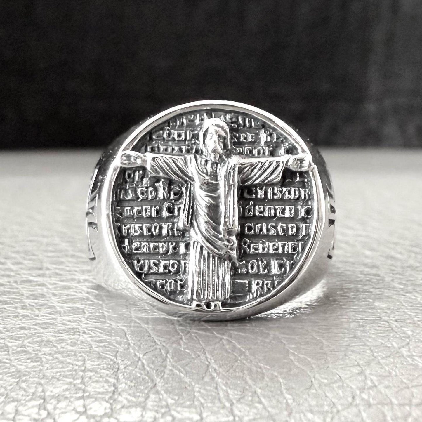 Handcrafted 925 Sterling Silver Cristo Redentor Ring Christian Jesus Christ the Redeemer Ring Silver Jewelry Accessories Gift by VINTZ