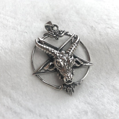 Baphomet Goat Head Pentagram Gothic Pendant/Necklace