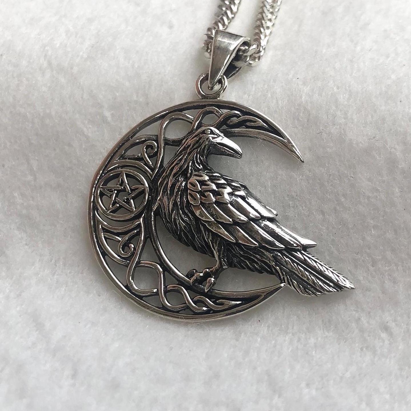 Odin's Raven Viking Crow Bird Pendant/Necklace