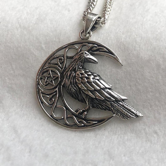 Odin's Raven Viking Crow Bird Pendant/Necklace