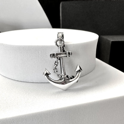 Handcrafted 925 Sterling Silver Anchor Pendant Pirate Punk Anchor Sailor Amulet Pendant/Necklace Silver Jewelry Accessories Gift by VINTZ