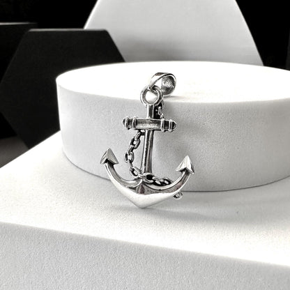 Handcrafted 925 Sterling Silver Anchor Pendant Pirate Punk Anchor Sailor Amulet Pendant/Necklace Silver Jewelry Accessories Gift by VINTZ