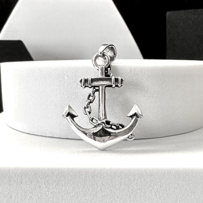 Handcrafted 925 Sterling Silver Anchor Pendant Pirate Punk Anchor Sailor Amulet Pendant/Necklace Silver Jewelry Accessories Gift by VINTZ