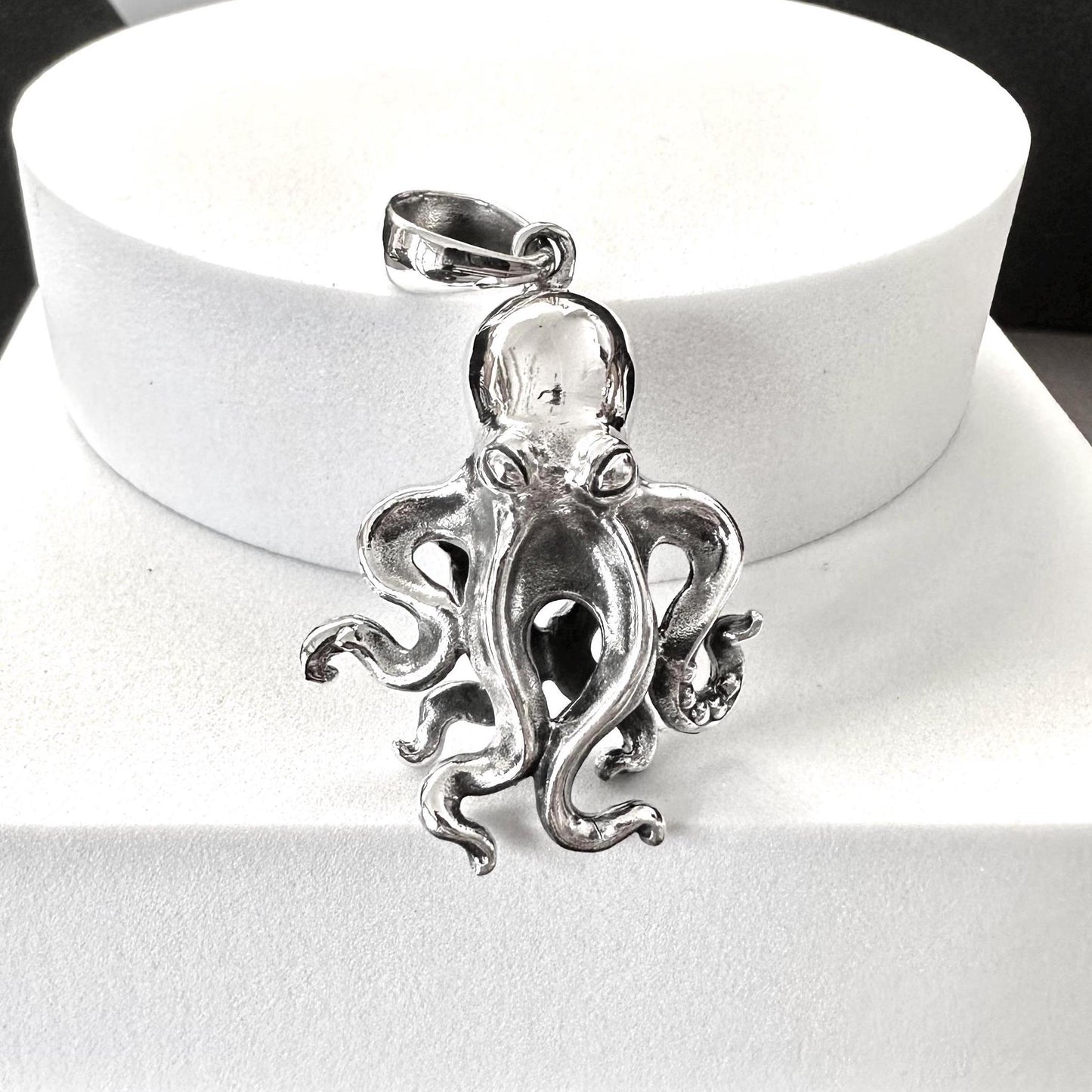 Handcrafted 925 Sterling Silver Octopus Pendant Kraken Sea Monster Pendant/Necklace Silver Jewelry Fashion Animal Accessories Gift by VINTZ