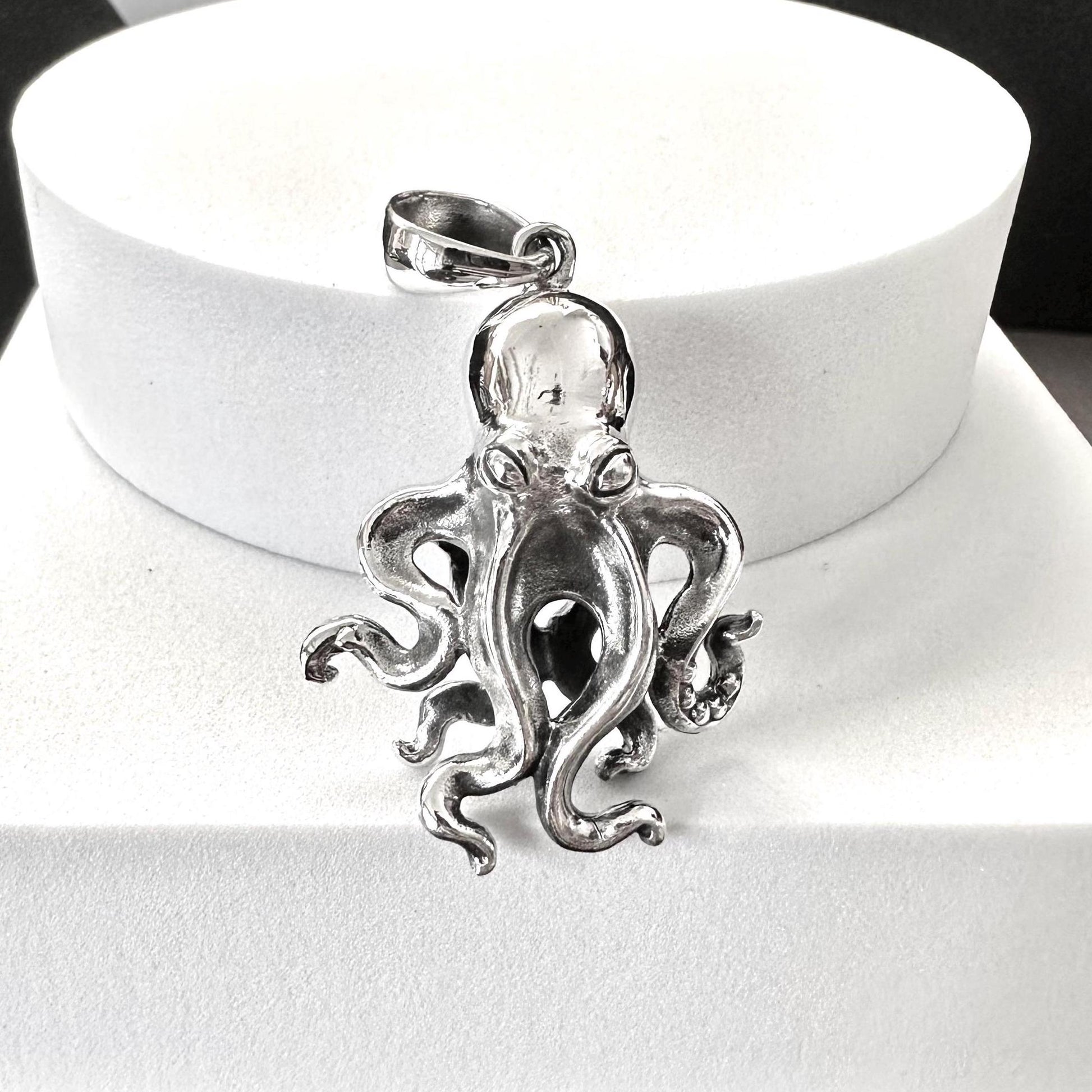 Handcrafted 925 Sterling Silver Octopus Pendant Kraken Sea Monster Pendant/Necklace Silver Jewelry Fashion Animal Accessories Gift by VINTZ