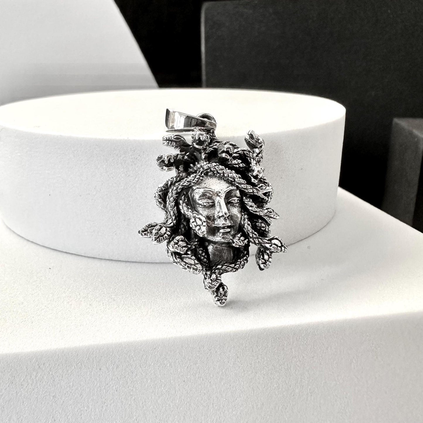 Handcrafted 925 Sterling Silver Medusa Pendant Greek Gods Mythology Medusa Snake Head Women Pendant/Necklace Silver Accessory Gift by VINTZ