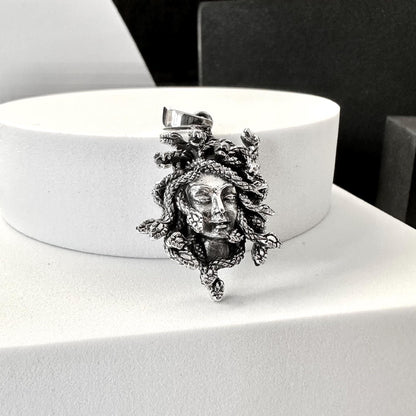 Handcrafted 925 Sterling Silver Medusa Pendant Greek Gods Mythology Medusa Snake Head Women Pendant/Necklace Silver Accessory Gift by VINTZ