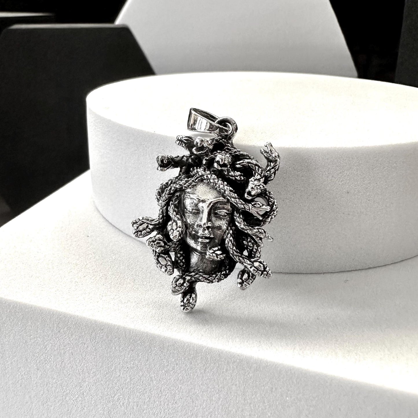 Handcrafted 925 Sterling Silver Medusa Pendant Greek Gods Mythology Medusa Snake Head Women Pendant/Necklace Silver Accessory Gift by VINTZ