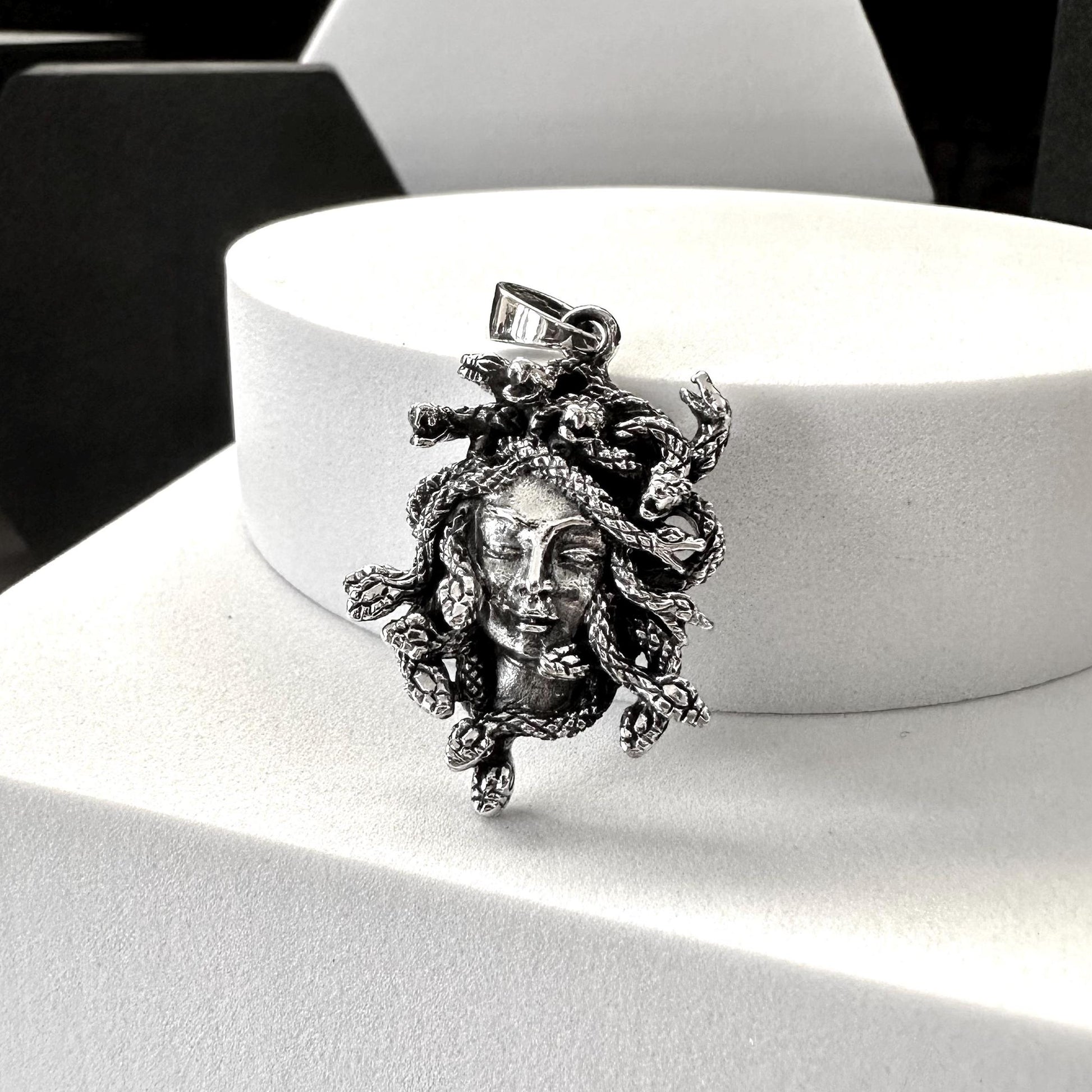 Handcrafted 925 Sterling Silver Medusa Pendant Greek Gods Mythology Medusa Snake Head Women Pendant/Necklace Silver Accessory Gift by VINTZ