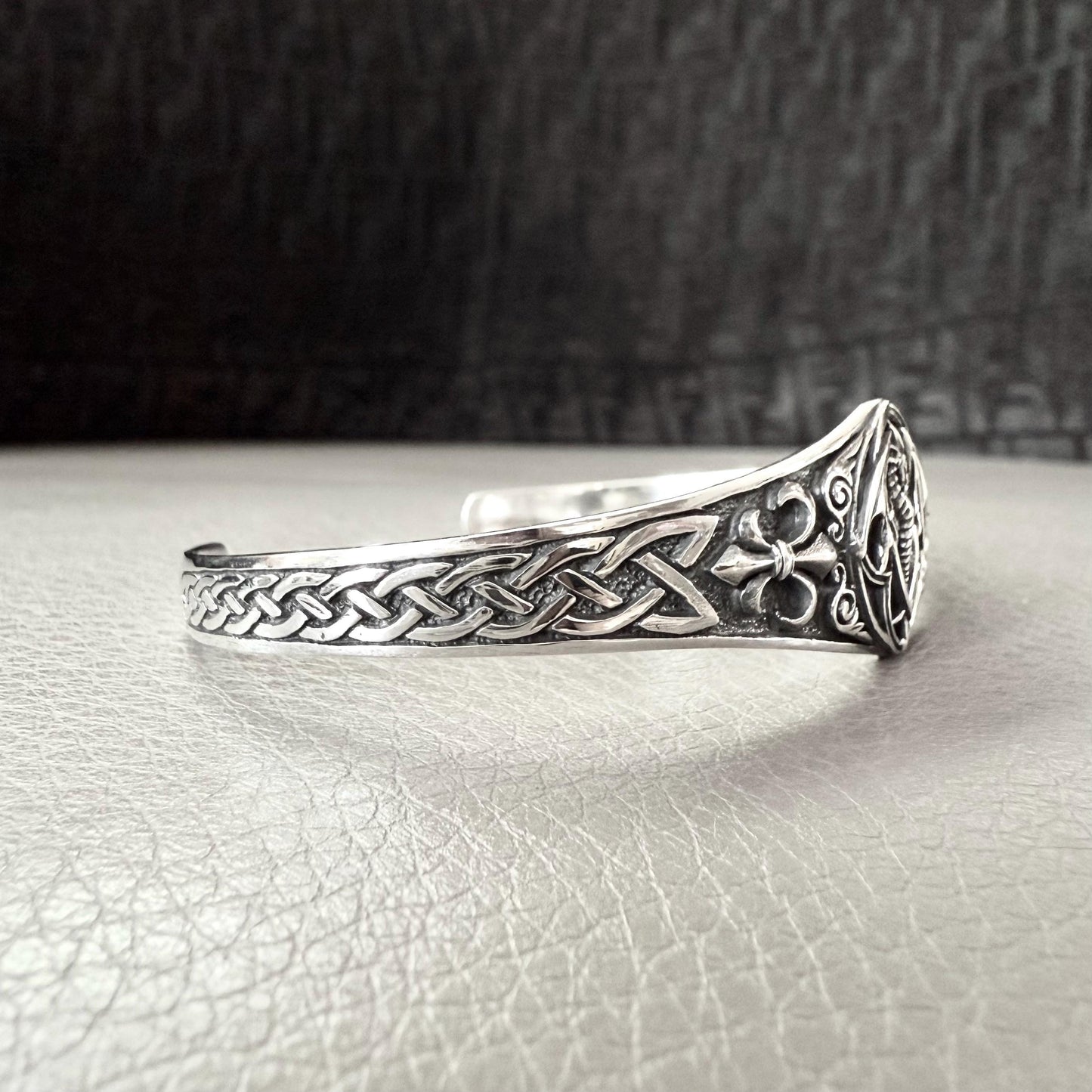 Handcrafted 925 Sterling Silver Dragon Bracelet Mythical Creature House of Dragon Wyvern Celtic Dragon Silver Jewelry Gift by VINTZ