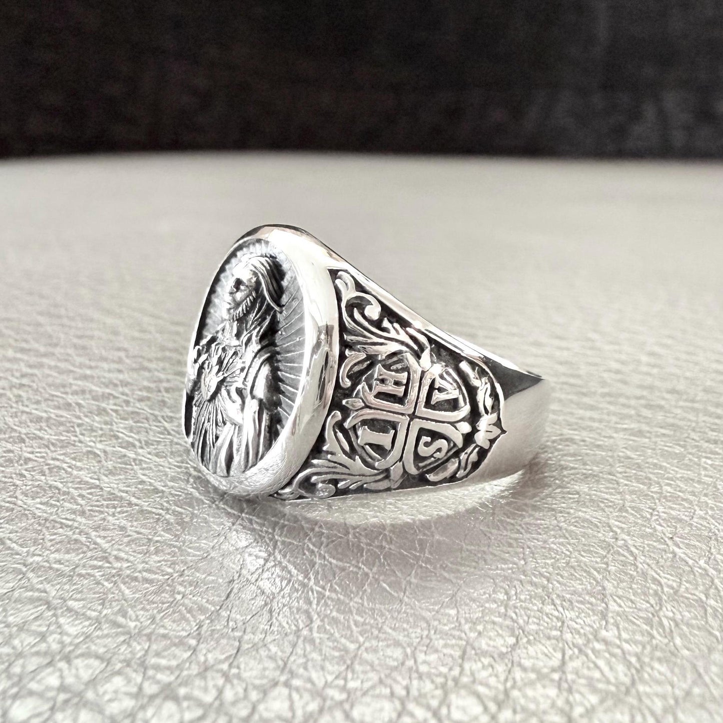 Handcrafted 925 Sterling Silver Jesus Christ Ring YHWH Yahweh Hebrew Jewish Christian God Ring Silver Jewelry Accessories Gift by VINTZ