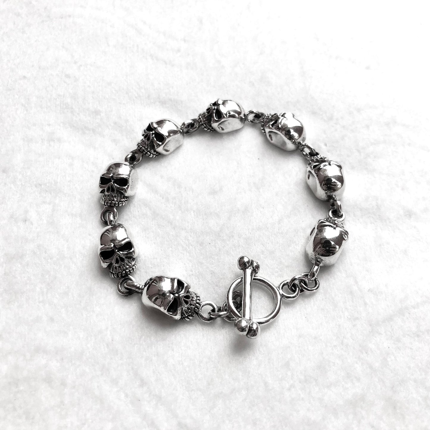 Skull Punk Skeleton Gothic Biker Chain Bracelet