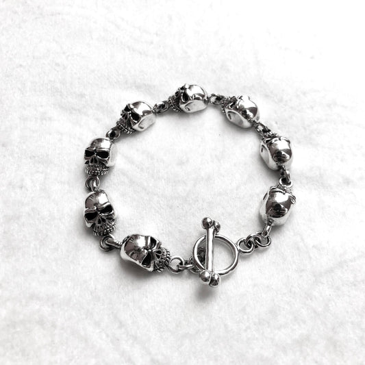 Skull Punk Skeleton Gothic Biker Chain Bracelet