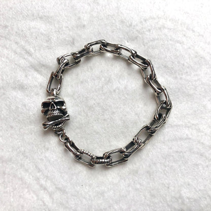 Skull Punk Skeleton Gothic Biker Chain Bracelet