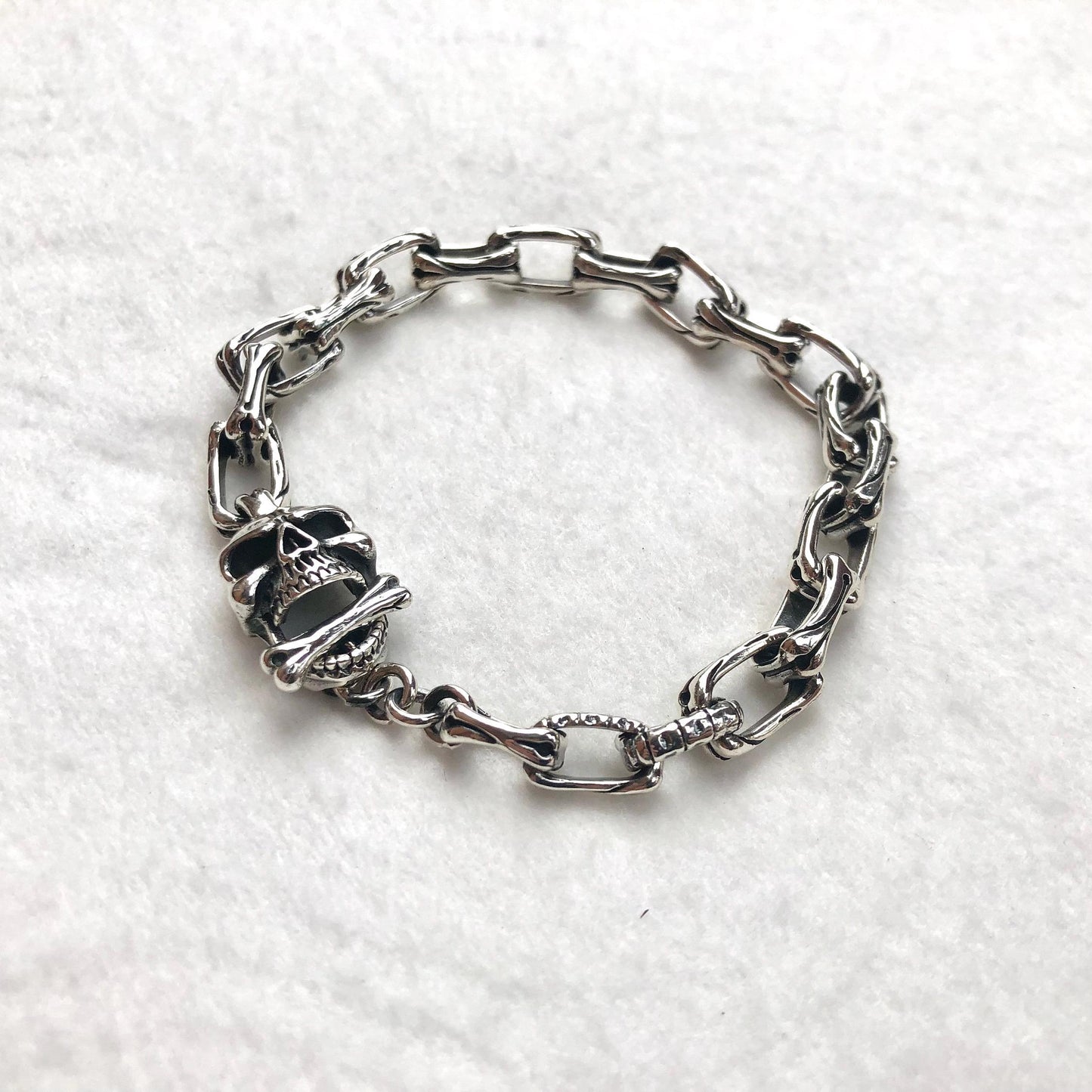 Skull Punk Skeleton Gothic Biker Chain Bracelet