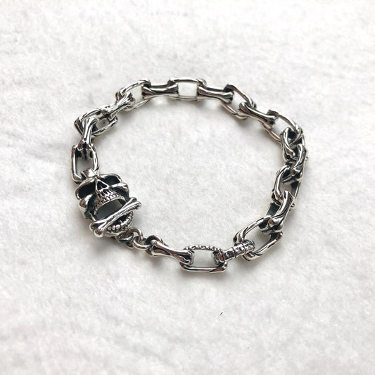 Skull Punk Skeleton Gothic Biker Chain Bracelet