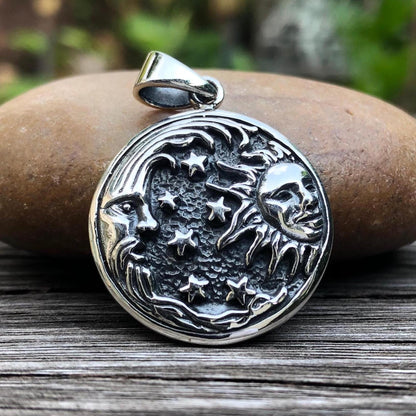 Celtic Sun Crescent Moon Pendant/Necklace