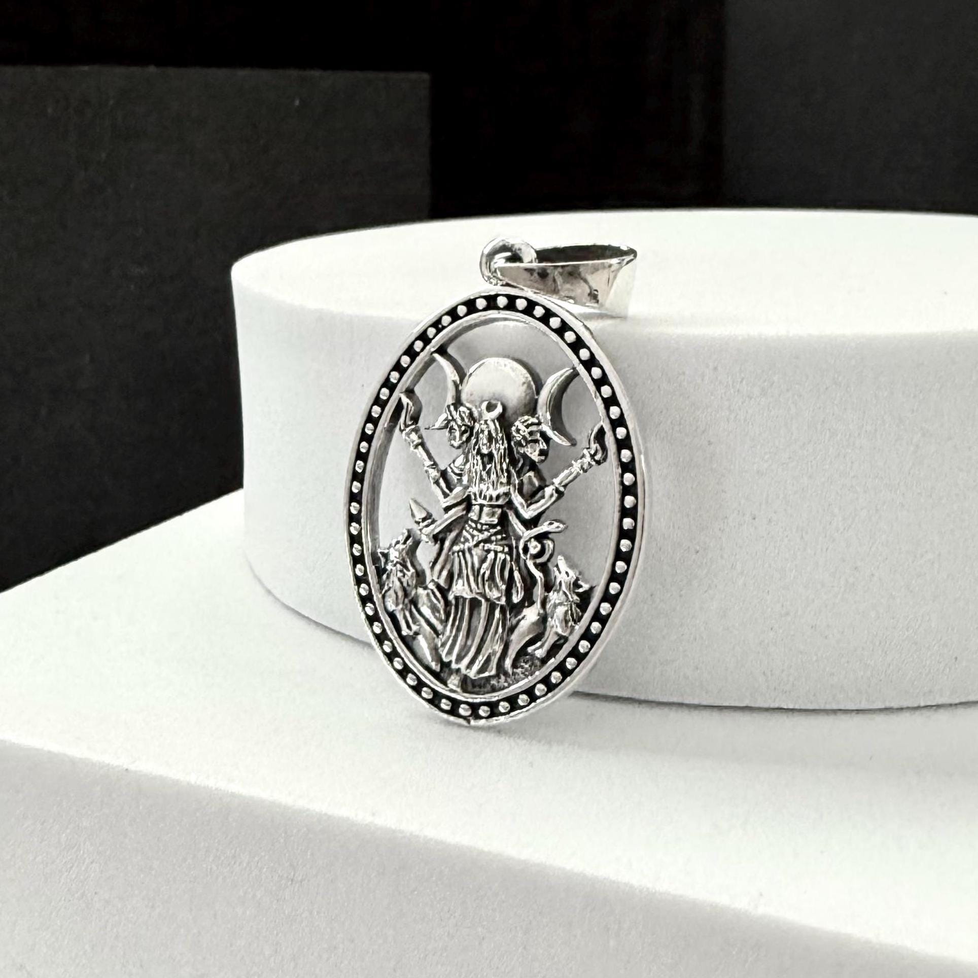 Handcrafted 925 Sterling Silver Moon Goddess Pendant Luna Deities Crescent Moon Goddess Wiccan Pendant/Necklace Silver Jewelry Gift by VINTZ