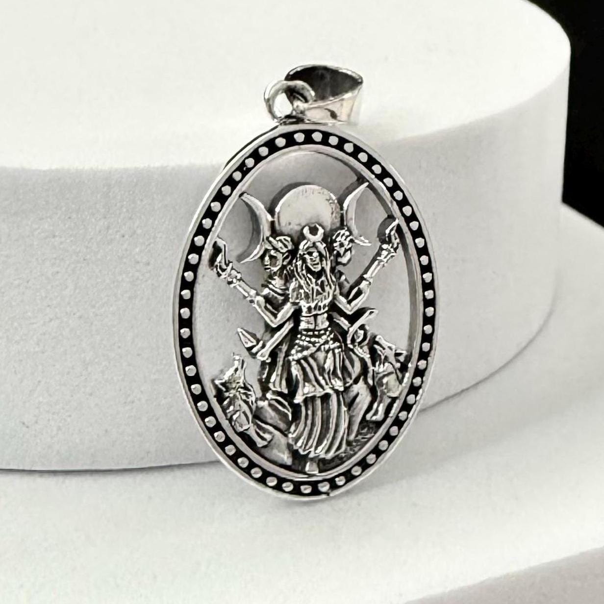Handcrafted 925 Sterling Silver Moon Goddess Pendant Luna Deities Crescent Moon Goddess Wiccan Pendant/Necklace Silver Jewelry Gift by VINTZ