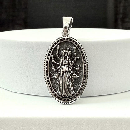 Handcrafted 925 Sterling Silver Triple Moon Goddess Pendant Luna Deities Crescent Moon Goddess Wiccan Pendant/Necklace Jewelry Gift by VINTZ