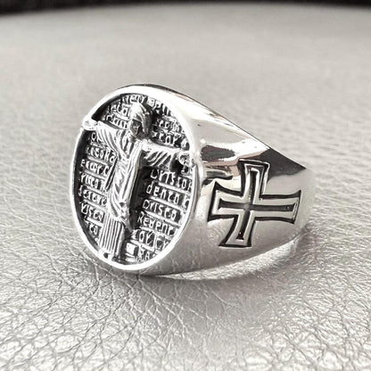 Handcrafted 925 Sterling Silver Cristo Redentor Ring Christian Jesus Christ the Redeemer Ring Silver Jewelry Accessories Gift by VINTZ
