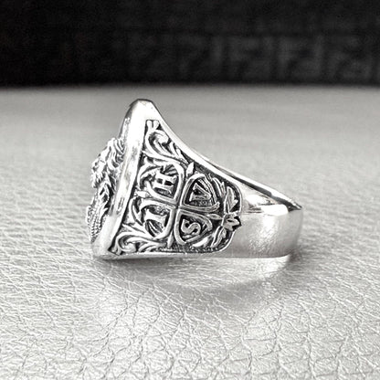 Handcrafted 925 Sterling Silver Jesus Christ Ring YHWH Yahweh Hebrew Jewish Christian God Ring Silver Jewelry Accessories Gift by VINTZ