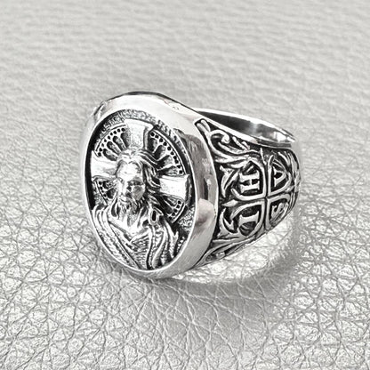 Handcrafted 925 Sterling Silver Jesus Christ Ring YHWH Yahweh Hebrew Jewish Christian God Ring Silver Jewelry Accessories Gift by VINTZ